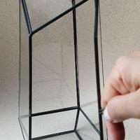 Terrario terrarium geometrico in vetro con apertur