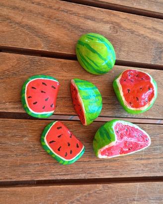 Sassi dipinti frutta e verdura 