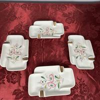 Set di Posacenere In Porcellana Stile Limoges, Con