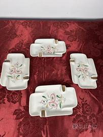 Set di Posacenere In Porcellana Stile Limoges, Con