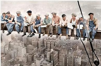 Tela riproduzione "Operai anni 20-30 New York"