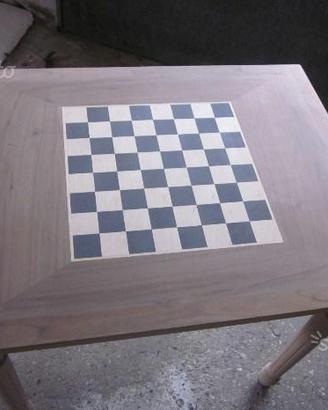 Tavolo con scacchiera intarsiata 90 x 70 x 74 H