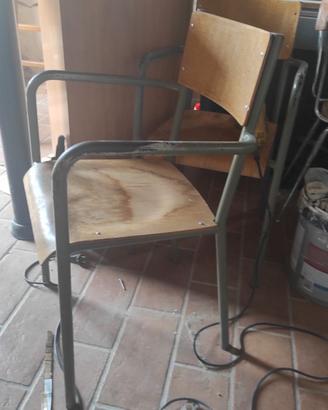 Coppia sedie da cattedra vintage
