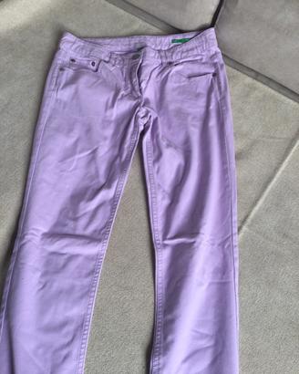 Pantaloni skinny rosa Benetton
