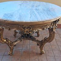 tavolo oro piano in marmo rosa 