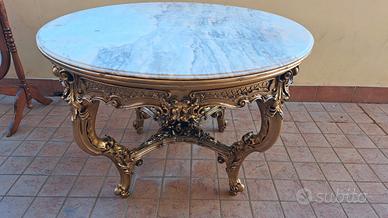 tavolo oro piano in marmo rosa 