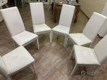 Sedie sei ecopelle bianche