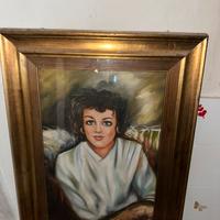 Ritratto di donna in stile antico firmato dipinto