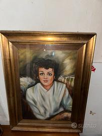 Ritratto di donna in stile antico firmato dipinto