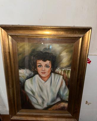 Ritratto di donna in stile antico firmato dipinto