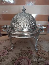 Burriera/porta caviale in argento placcato