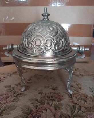 Burriera/porta caviale in argento placcato