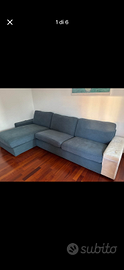 divano ikea kivik 4 posti con chaise- long blu