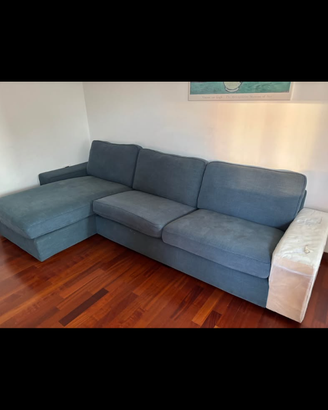 divano ikea kivik 4 posti con chaise- long blu