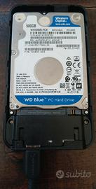 Adattatore HD USB con Disco Sata WD da 500GB