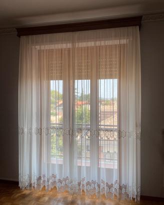 Tende eleganti in tulle ricamate 2 m per h 2,65 m