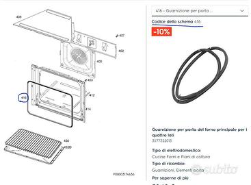 Electrolux guarnizione forno EOH2H00BX Originale