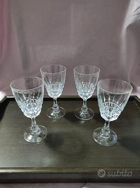 4 calici vino vintage vetro tipo cristallo