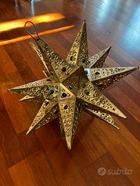 Stella moravia in latta con vetri colorati