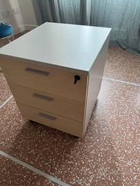 Cassettiera da ufficio con chiave (3 cassetti)