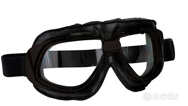 OCCHIALI VINTAGE CASCO MOTO CUSTOM CAFE RACER NERO