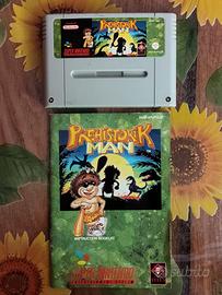 Prehistorik Man Snes PAL Gioco Nintendo e Manuale
