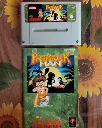 Prehistorik Man Snes PAL Gioco Nintendo e Manuale
