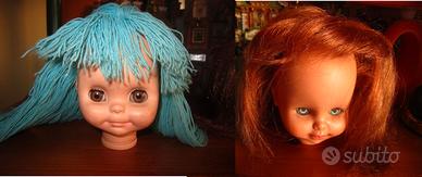 Bambole teste con occhi movibili – anni 70 vintage