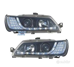FARI PEUGEOT 306 97-01 LUCE DIURNA A LED FONDO NER