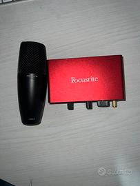 SCHEDA AUDIO FOCUSRITE E MICROFONO
