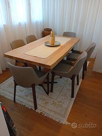 Tavolo 180x95 in rovere scortecciato 