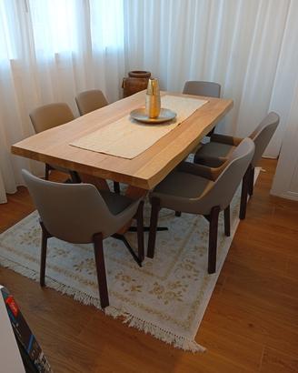 Tavolo 180x95 in rovere scortecciato 