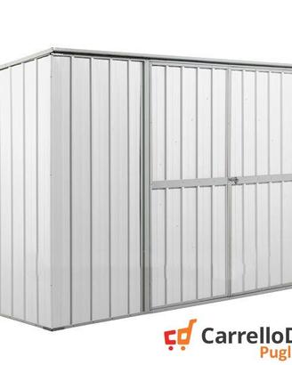 Casetta giardino in Acciaio 345x186cm 6mq bianco