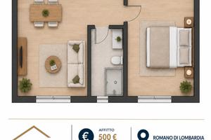 Romano di Lombardia bilocale in centro