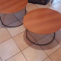 set 2 tavolini ovali legno massello