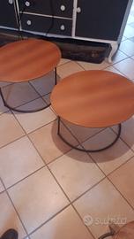 set 2 tavolini ovali legno massello