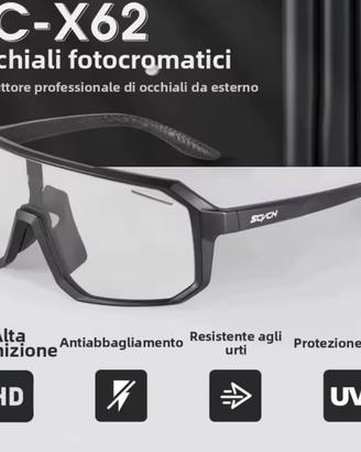 Occhiali con lenti fotocromatiche antiriflesso