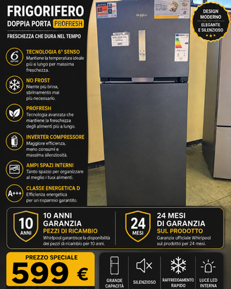 Whirlpool Frigorifero doppia porta - WHD2 6473 X5E
