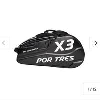 Borsone padel nero e bianco por tres