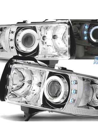 FARI DODGE RAM 94-01 LED OCCHI ANGEL CROMATO