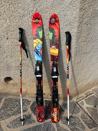 Sci bambino misura 107 con attacchi e bastoni
