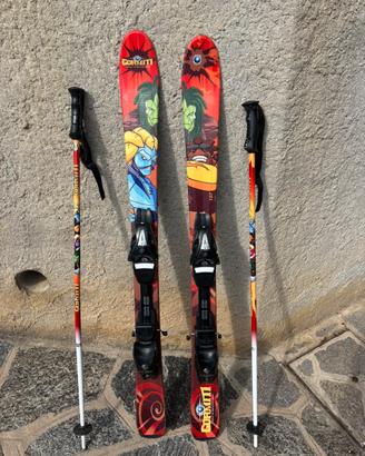 Sci bambino misura 107 con attacchi e bastoni