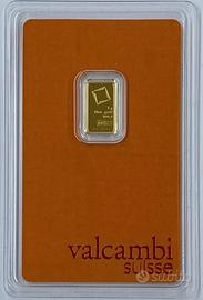 Lingotto Oro Puro 1 Grammo Blister Valcambi 24 KT