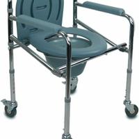 sedia con Wc water pieghevole con ruote disabile 