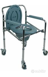 sedia con Wc water pieghevole con ruote disabile 
