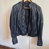 Giacca Vera Pelle Donna Blu M