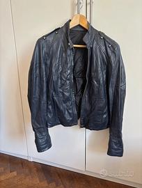 Giacca Vera Pelle Donna Blu M