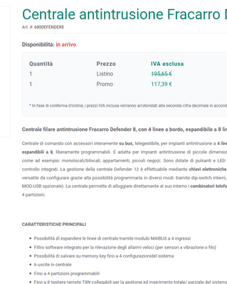 Antifurto Centrale, Inseritori e chiavi