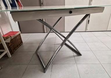 Calligaris Tavolo allungabile acciaio e vetro