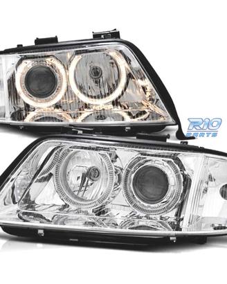 FARI XENON AUDI A6 4B 97-01 ANGEL EYES FONDO CROMA